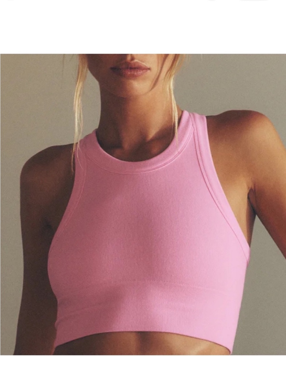 ALO Seamless Delight High Neck Bra Sweet Pink
